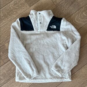 The North Face Cream and Black Fleece Jacket
